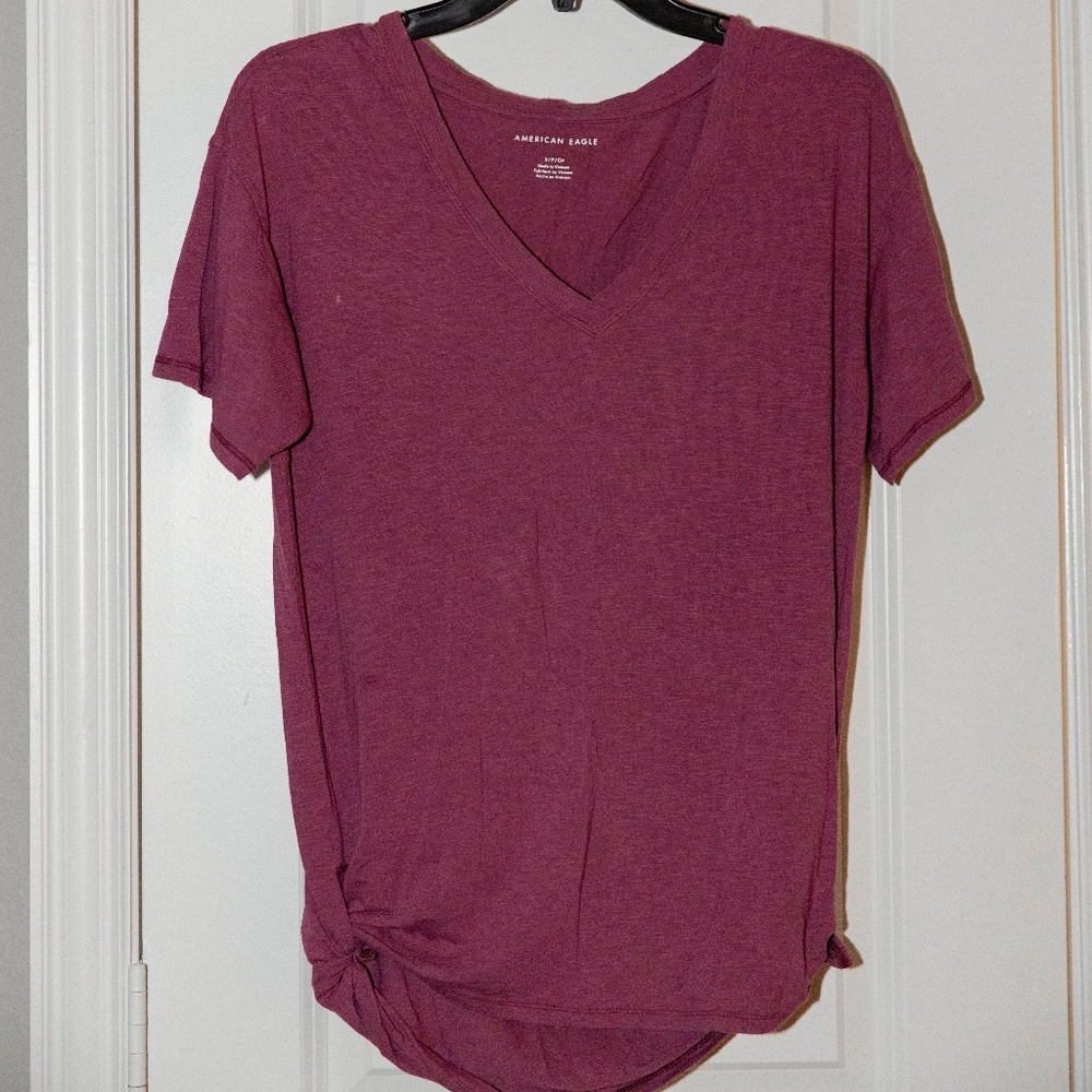 Purple V-Neck Top